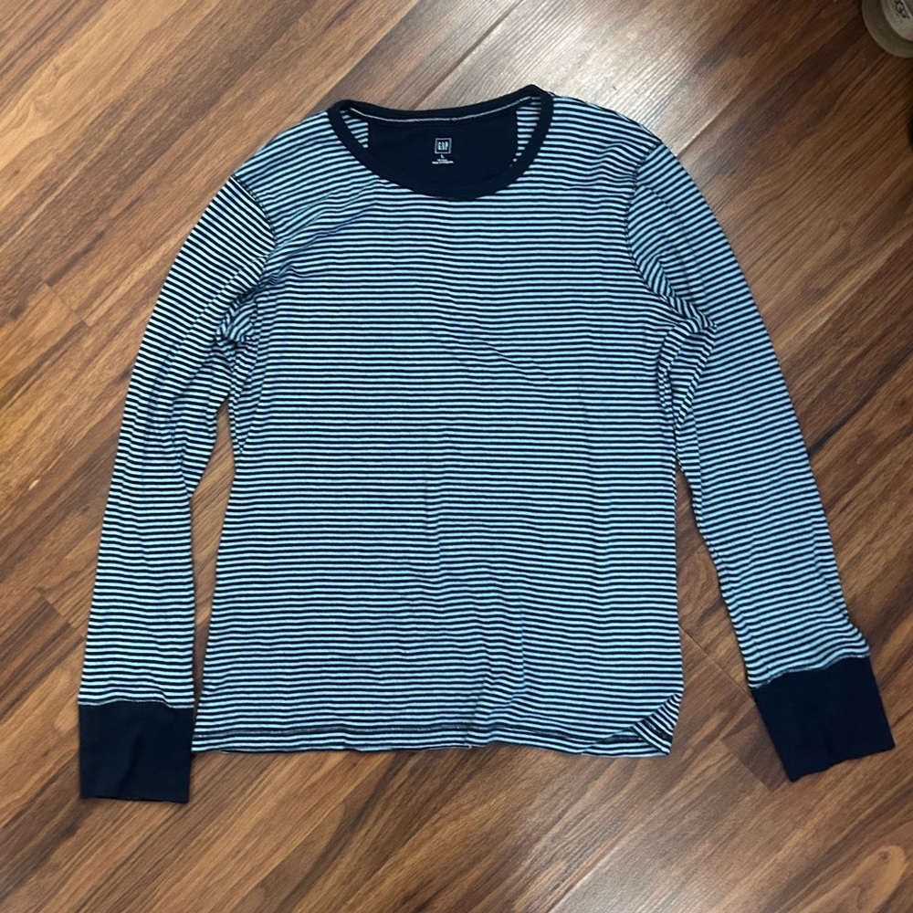 Large Gap Blue Stripe 3/4 Sleeve Shirt